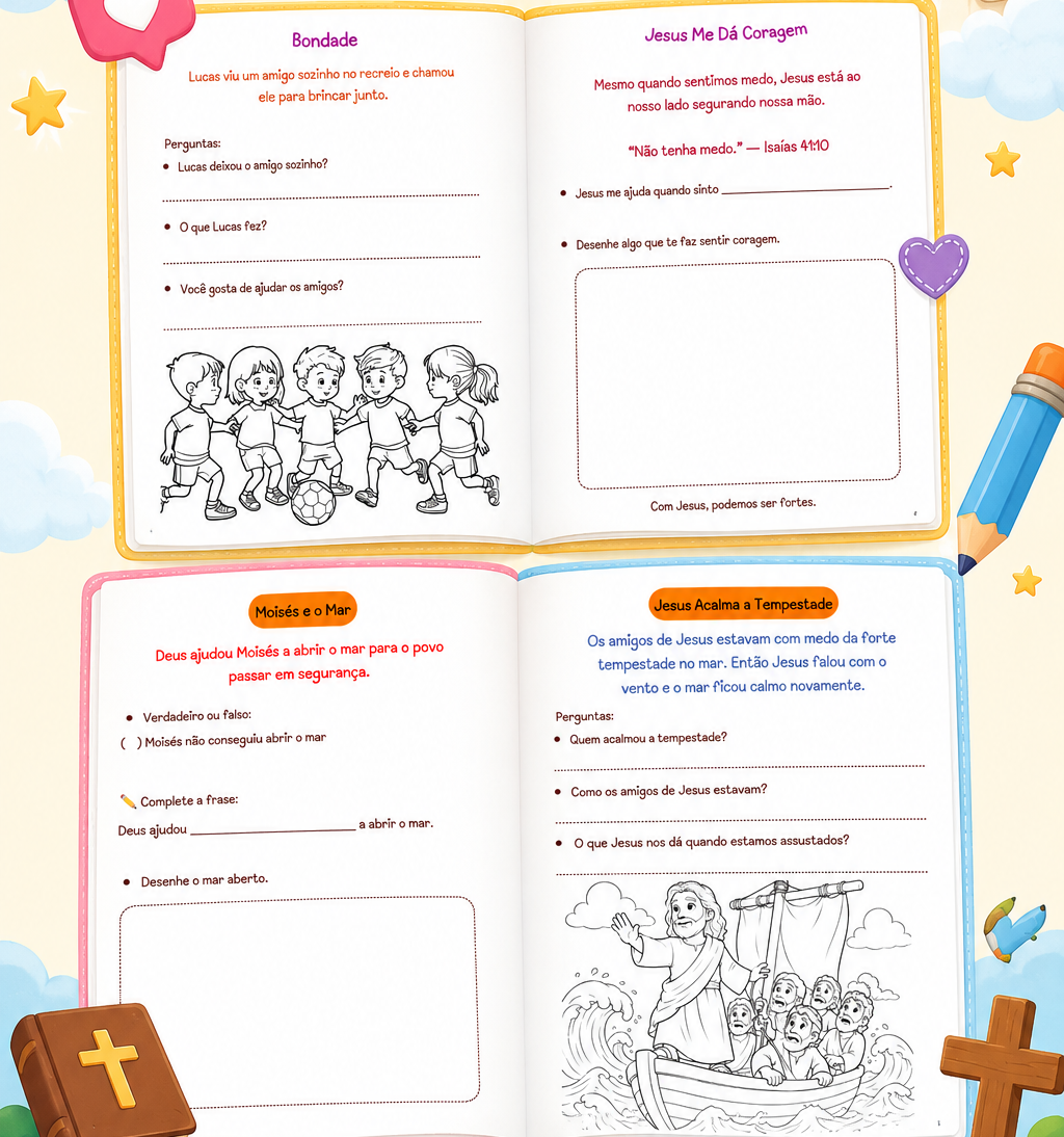 Páginas do PDF Pequenas Histórias com Jesus